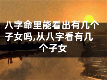 八字命里能看出有几个子女吗,从八字看有几个子女