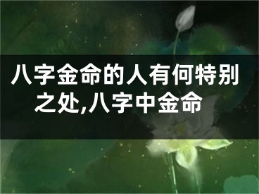八字金命的人有何特别之处,八字中金命