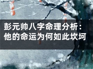彭元帅八字命理分析:他的命运为何如此坎坷