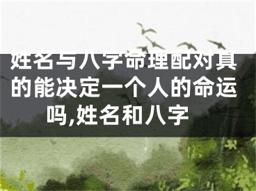 姓名与八字命理配对真的能决定一个人的命运吗,姓名和八字