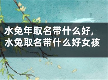 水兔年取名带什么好,水兔取名带什么好女孩