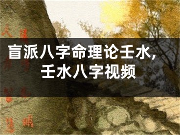 盲派八字命理论壬水,壬水八字视频