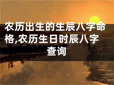 农历出生的生辰八字命格,农历生日时辰八字查询