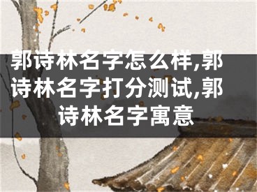 郭诗林名字怎么样,郭诗林名字打分测试,郭诗林名字寓意