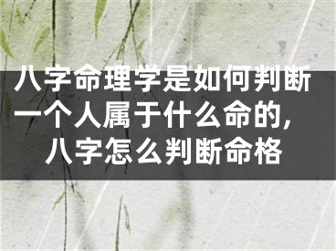 八字命理学是如何判断一个人属于什么命的,八字怎么判断命格