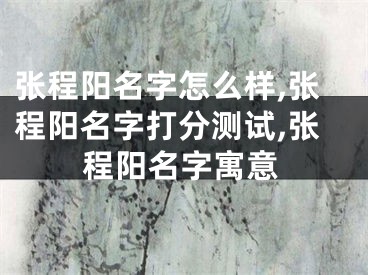 张程阳名字怎么样,张程阳名字打分测试,张程阳名字寓意