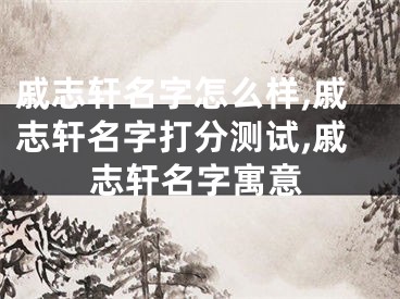 戚志轩名字怎么样,戚志轩名字打分测试,戚志轩名字寓意