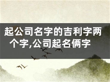 起公司名字的吉利字两个字,公司起名俩字