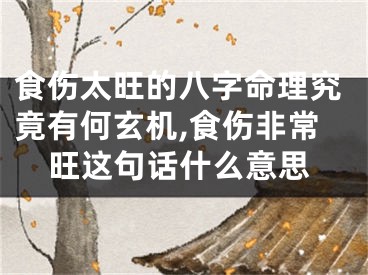 食伤太旺的八字命理究竟有何玄机,食伤非常旺这句话什么意思