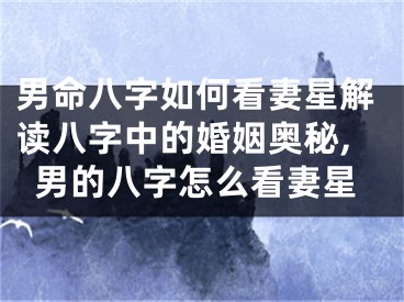 男命八字如何看妻星解读八字中的婚姻奥秘,男的八字怎么看妻星