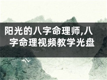 阳光的八字命理师,八字命理视频教学光盘