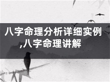 八字命理分析详细实例,八字命理讲解