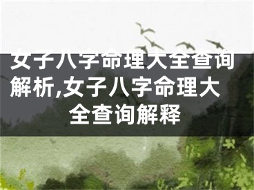 女子八字命理大全查询解析,女子八字命理大全查询解释
