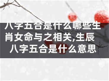 八字五合是什么哪些生肖女命与之相关,生辰八字五合是什么意思