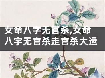 女命八字无官杀,女命八字无官杀走官杀大运