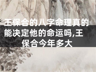 王保合的八字命理真的能决定他的命运吗,王保合今年多大