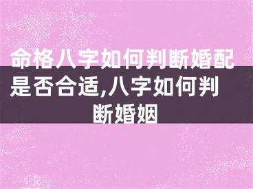 命格八字如何判断婚配是否合适,八字如何判断婚姻