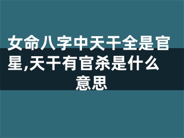 女命八字中天干全是官星,天干有官杀是什么意思