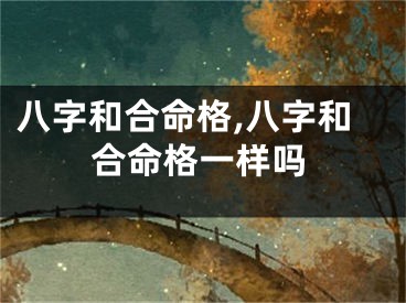 八字和合命格,八字和合命格一样吗