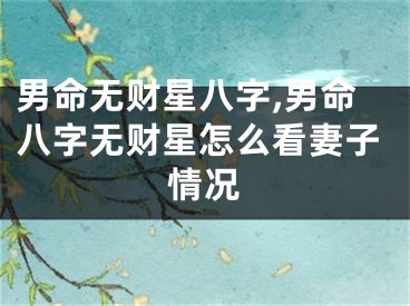 男命无财星八字,男命八字无财星怎么看妻子情况