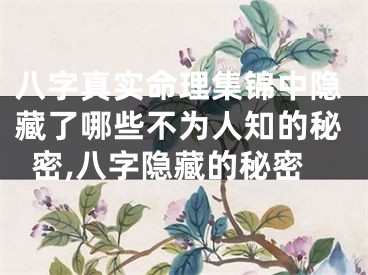 八字真实命理集锦中隐藏了哪些不为人知的秘密,八字隐藏的秘密