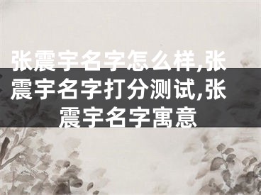 张震宇名字怎么样,张震宇名字打分测试,张震宇名字寓意