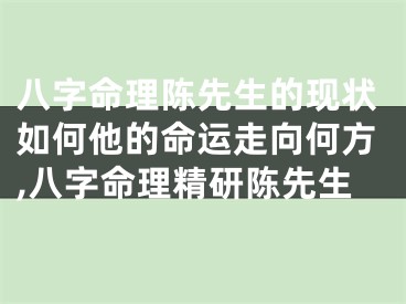八字命理陈先生的现状如何他的命运走向何方,八字命理精研陈先生