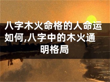 八字木火命格的人命运如何,八字中的木火通明格局