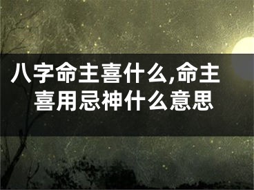 八字命主喜什么,命主喜用忌神什么意思