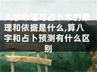 八字命理与占卜术的原理和依据是什么,算八字和占卜预测有什么区别