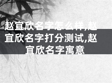 赵宜欣名字怎么样,赵宜欣名字打分测试,赵宜欣名字寓意