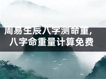 周易生辰八字测命重,八字命重量计算免费