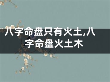 八字命盘只有火土,八字命盘火土木