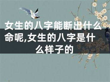 女生的八字能断出什么命呢,女生的八字是什么样子的