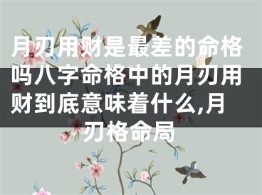 月刃用财是最差的命格吗八字命格中的月刃用财到底意味着什么,月刃格命局
