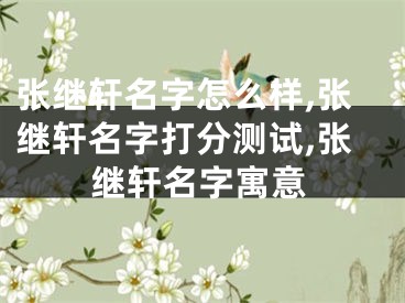 张继轩名字怎么样,张继轩名字打分测试,张继轩名字寓意