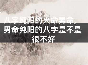八字纯阳的火命男命,男命纯阳的八字是不是很不好