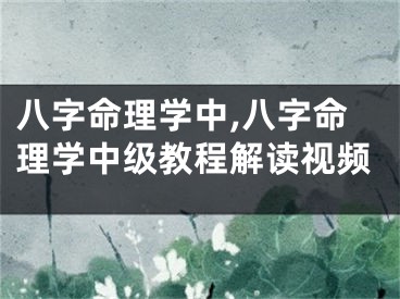 八字命理学中,八字命理学中级教程解读视频