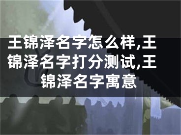 王锦泽名字怎么样,王锦泽名字打分测试,王锦泽名字寓意