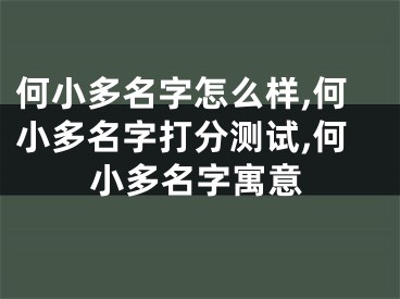 何小多名字怎么样,何小多名字打分测试,何小多名字寓意