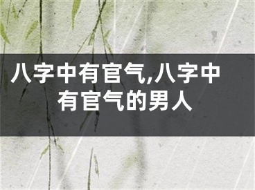 八字中有官气,八字中有官气的男人