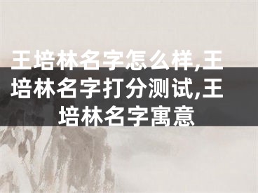 王培林名字怎么样,王培林名字打分测试,王培林名字寓意