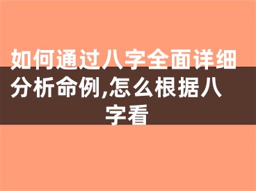 如何通过八字全面详细分析命例,怎么根据八字看