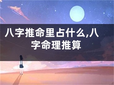 八字推命里占什么,八字命理推算