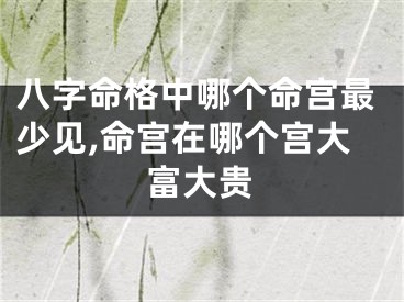 八字命格中哪个命宫最少见,命宫在哪个宫大富大贵