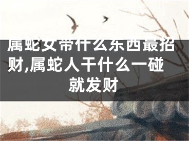 属蛇女带什么东西最招财,属蛇人干什么一碰就发财