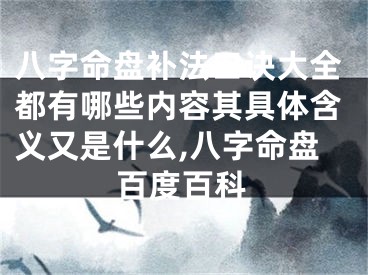 八字命盘补法口诀大全都有哪些内容其具体含义又是什么,八字命盘百度百科