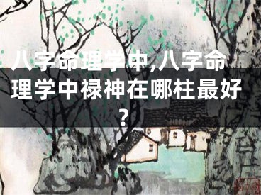 八字命理学中,八字命理学中禄神在哪柱最好?