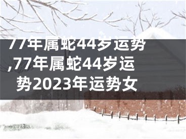77年属蛇44岁运势,77年属蛇44岁运势2023年运势女