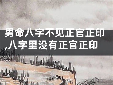 男命八字不见正官正印,八字里没有正官正印